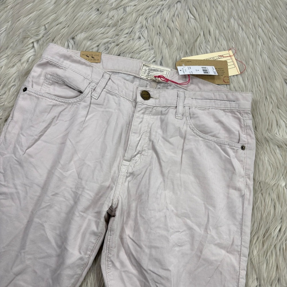 NWT Current Elliott Women's 28 Stone Beige Fling Boyfriend Pant Light Corduroy - Picture 3 of 9